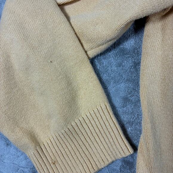 Vintage Butter Yellow Cable Knit Sweater Womens 2X Cotton Eclectic Grandpa Y2K - Picture 5 of 14